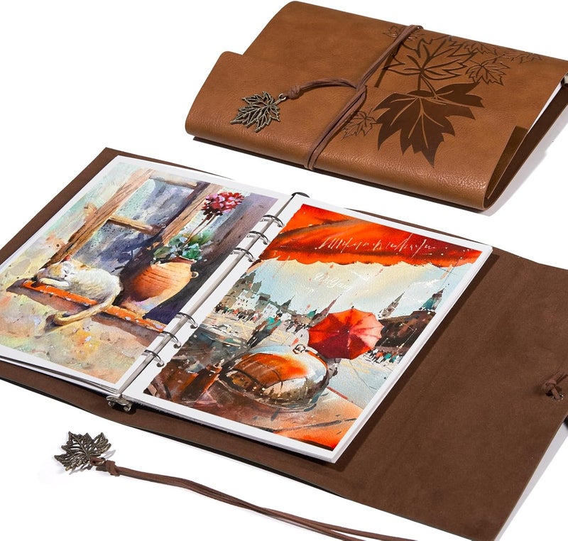 Lightwish Watercolor Sketchbook,100% Cotton Acid Free Watercolor Journal,300gsm/140lb Hot Press Watercolor Paper for Artists,Adults,Students,20 Sheets,9.25 * 6.3 Inches - Image 1
